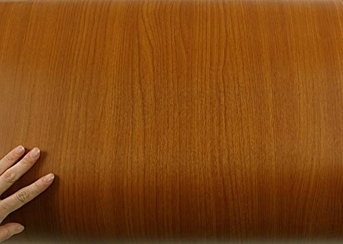 ROSEROSA Peel and Stick PVC Faux Wood Self-Adhesive Wallpaper Covering Counter Top Shelf Liner Cherry Wood (KW027N : 2.00 Feet X 6.56 Feet)