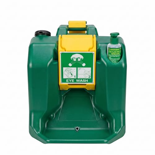 Image of 16 Gallon Portable Eyewash Station, ANSI Z358.1 Compliant Gravity Fed Emergency Eye Wash, Wall Mountable ABS Equipment with Handle for Industrial Chemical Worksites & Manufacturing