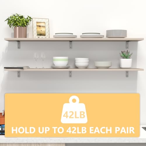 Lsk PL-A29-SB-6S L Bracket, Heavy Duty Stainless Steel Corner Bracket, 5"×2"(125×50Mm) Shelf Support Bracket Max Load : 42Lb thumb #4