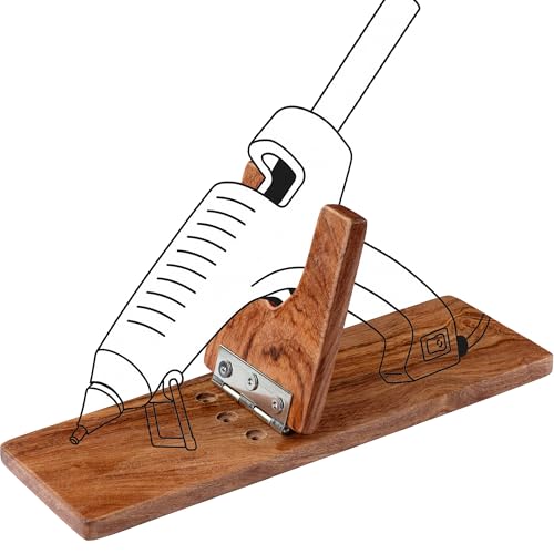 VTUNA Wooden Glue Gun Holder Stand, Hot Melt Adhesive Supporting