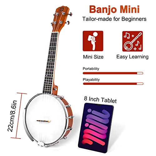 Banjo 4 Cordes Banjolele Banjolele 23 Pouces Portable Voyage Concert Banjo pour Débutant Adultes by Vangoa - Les Beatles, Paul McCartney, John Lennon, RIngo Starr, George Harrison Banjo 4 Cordes Banjolele Banjolele 23 Pouces Portable Voyage Concert Banjo pour Débutant Adultes by Vangoa – Image 7