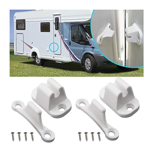 Set di 2 fermaporta a forma di T, in plastica nera, per camper, camper