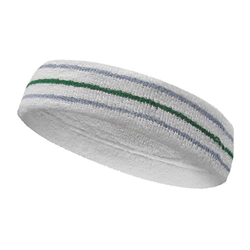 Image of COUVER Tennis Headband - Cotton Terry Cloth Sweatband for Men & Women - High Absorbency Athletic Hairband for Gym, Basketball & Running - 1 Piece