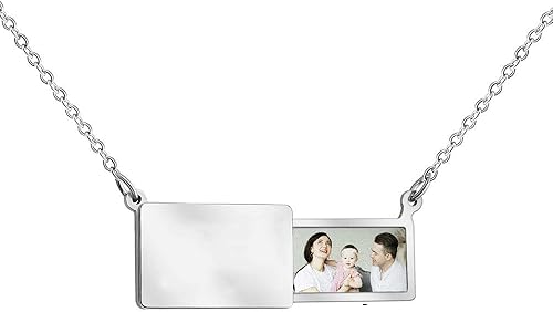 Medallón de fotos con grabado personalizado collar con medallón de sobre personalizado collar de fotos colgante de collar de imagen medallón grabado