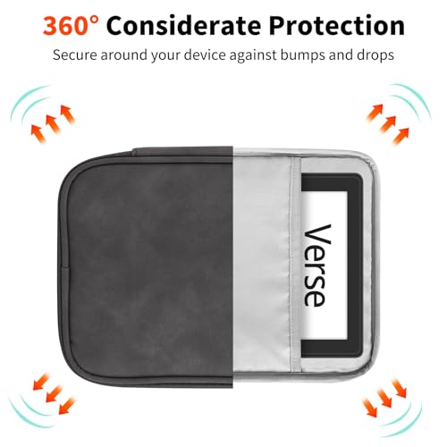 Image of HoYiXi Universal Sleeve Bag for 6 inch,6.8 inch,7 inch Kindle Paperwhite /Colorsoft 2024-2012 Compatible with 6 inch-6.8 inch All-new Kindle /Kobo /Tolino /Sony,6 inch EReader with Anti-Drop Protective Cover,Grey