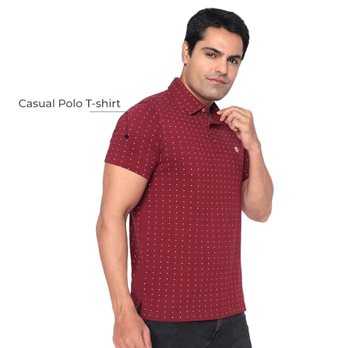 Image of MANE AND MINI Men's Cotton Regular Fit | Pique Polo Neck T Shirt | Half Sleeves Casual Shirt for Men
