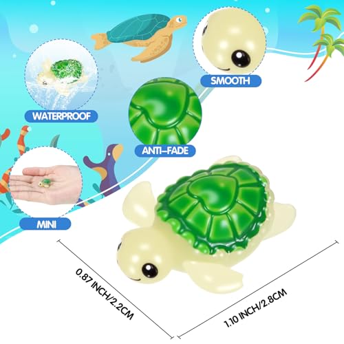 Image of Threehoney 100 Pcs Mini Resin Turtle Bulk Tiny Sea Animal Figurines for Fish Tank Aquarium Ornaments Cake Garden Lawn Decor DIY Craft Micro Landscape Birthday Party Gifts(Turtle Style)