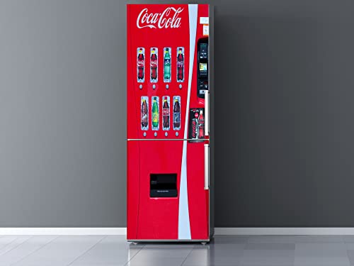 Pegatinas 3D Vinilo para Frigorifico Máquina expendedora cocacola | Varias Medidas 185x60cm | Adhesivo Resistente y de Fácil Aplicación | Pegatina Adhesiva Decorativa de Diseño Elegante