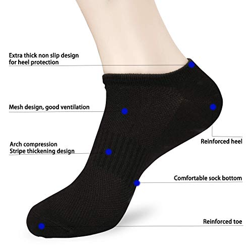 GymBrave Ankle Athletic Running Socks Thin Low Cut Compression Sports Socks for Men and Women(6 Pairs)3