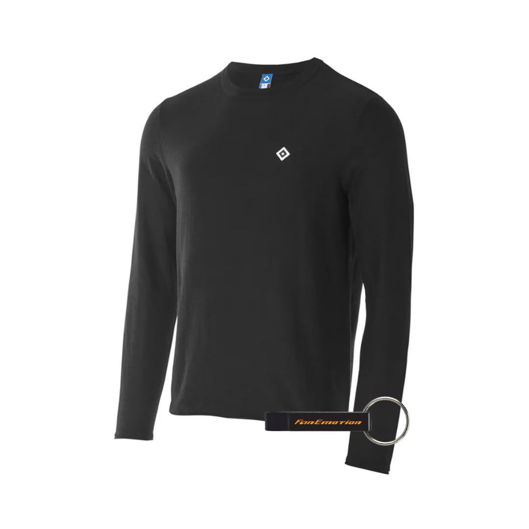 Hamburger SV HSV Pullover Clemens Strickpullover Bio-Baumwolle Schwarz + FanEmotion Flaschenöffner