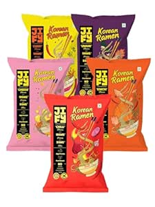 JIFY Korean Ramen Variety Pack of 5 | Kimchi, Cheese, Curry , Umami and ...