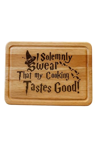 Funny Wizard Themed Wooden Cutting Board, Engraved Kitchen D