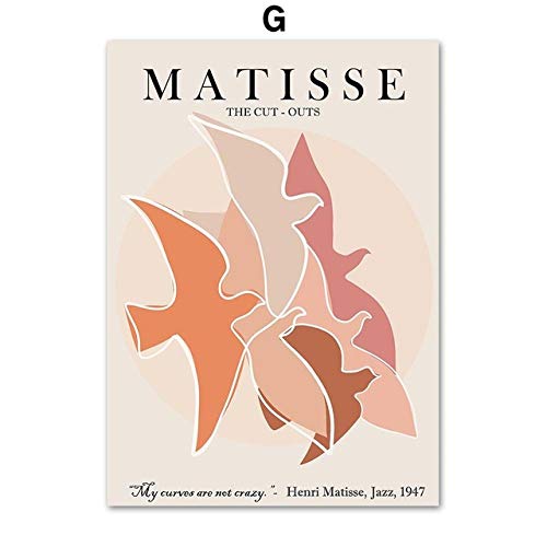 Affiche Matisse abstrait pour salon - Peinture sur toile style scandinave déco 30x40cm