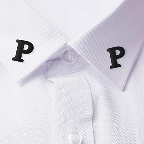 Image of HONEY BEAR Initial Alphabet Letter Lapel Pins Collar Badge Brooches for Mens /Womens Shirt Dress Decoration Black