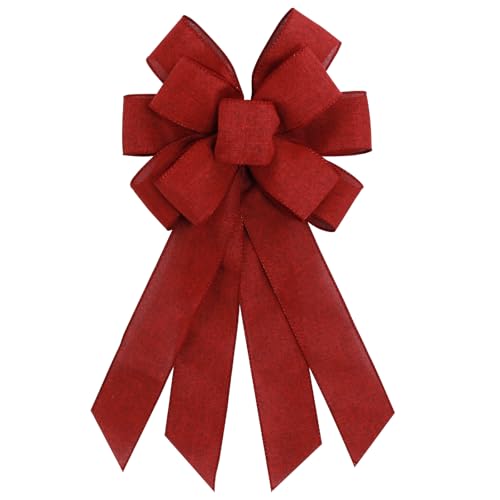 chmacura Burgundy Red Wreath Bow Birthday Anniversary Bows Wedding Farmhouse Bow Tree Ornament for Home Front Door Decorations
