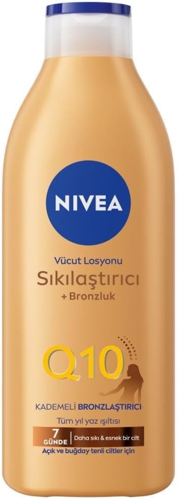 NIVEA Q10 Firming + Radiance Gradual Tan (400 ml), Activating Cream With Q10, Supports Tanning, Moisturiser for a Sun-Kissed Radiant Glow
