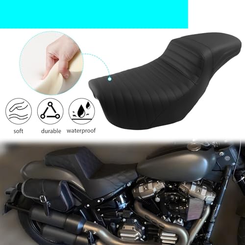 Asiento doble de cuero sintético resistente para motocicletas Dyna 2
