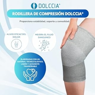 DOLCCIA Confezione da 2 ginocchiere in fibra di bambù, ginocchiere per artrite e dolori articolari, menisco e legamento, traspirante, sport, allenamento, corsa, bicicletta, uomo e donna (M)