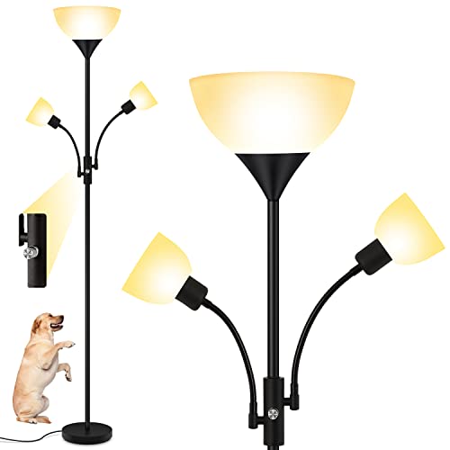 Boostarea Tree Floor Lamp, Standing Lamp, 9W Torchiere Floor Lamp With Reading Lamps, 2700K Led Beads, 3 Way Switch, 50,000Hrs Lifespan, Modern Bright Tall Metal Pole Lamps For Living Room/Bedroom #TOP21