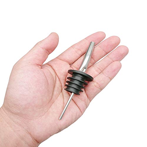 Wanbao 2Pcs Liquor Pourers Stainless Steel Oil Spouts Bottle Pour Spouts For Oil, Wine, Vinegar And Liquid, With Dust Caps. #TOP2