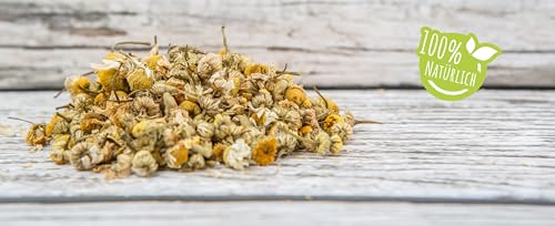 Kamillentee - ganze Kamillenblüten getrocknet - abgefüllt und kontrolliert in Deutschland (250g)