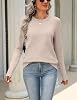Suéter de mezcla de lana para mujer Zeagoo, cuello redondo, manga larga, ropa de moda 4