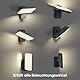 brightower Außenlampe, LED Wandleuchte Aussen, Wasserdicht IP65 aussenlampe wand, Wandleuchte Innen/Außen mit Schwenkbar LED Panel, Warmweiß 3000K Außenwandleuchte für Garten Terrasse (Anthrazit)