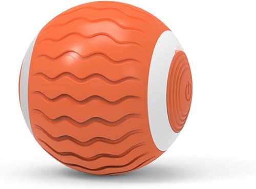 Cat Toys - Bola giratoria interactiva, para gatos y gatitos. Gran ejercicio, con luces LED intermitentes, y es recargable. Naranja