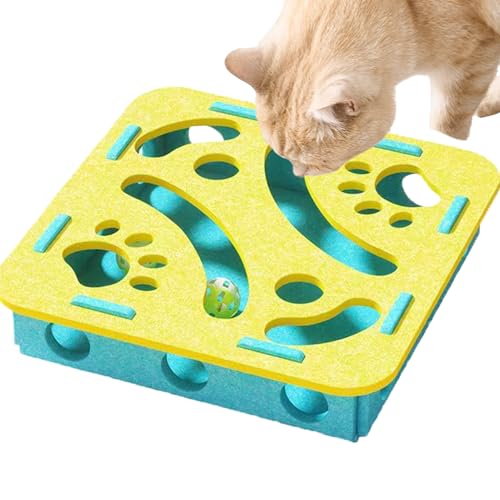 Leckerli Puzzle Spielzeug Für Katzen | Futterlabyrinth Mit Kratzbrett Futterspenderspiel | Spielspaß Mit Glöckchen Gegen Langeweile Für Kätzchen | Für Haus Reise Wohnzimmer Schlafzimmer Balkon Leckerli Puzzle Spielzeug Für Katzen | Futterlabyrinth Mit Kratzbrett Futterspenderspiel | Spielspaß Mit Glöckchen Gegen Langeweile Für Kätzchen | Für Haus Reise Wohnzimmer Schlafzimmer Balkon