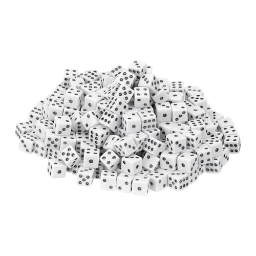 uxcell 300Pcs Mini Dice, 8mm/0.31" Acrylic Tiny Six Side White