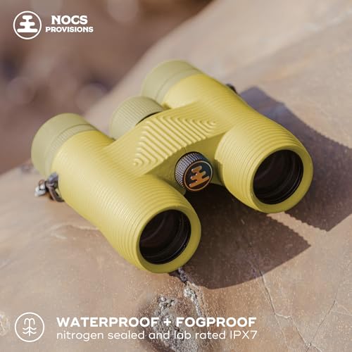 Image of Nocs Provisions Field Issue 8x32 Waterproof Binoculars, 8X Magnification, Bak4 Prism, Wide View Multi-Coated Lenses for Bird Watching, Hunting & Wildlife Viewing - Banana Slug Yellow