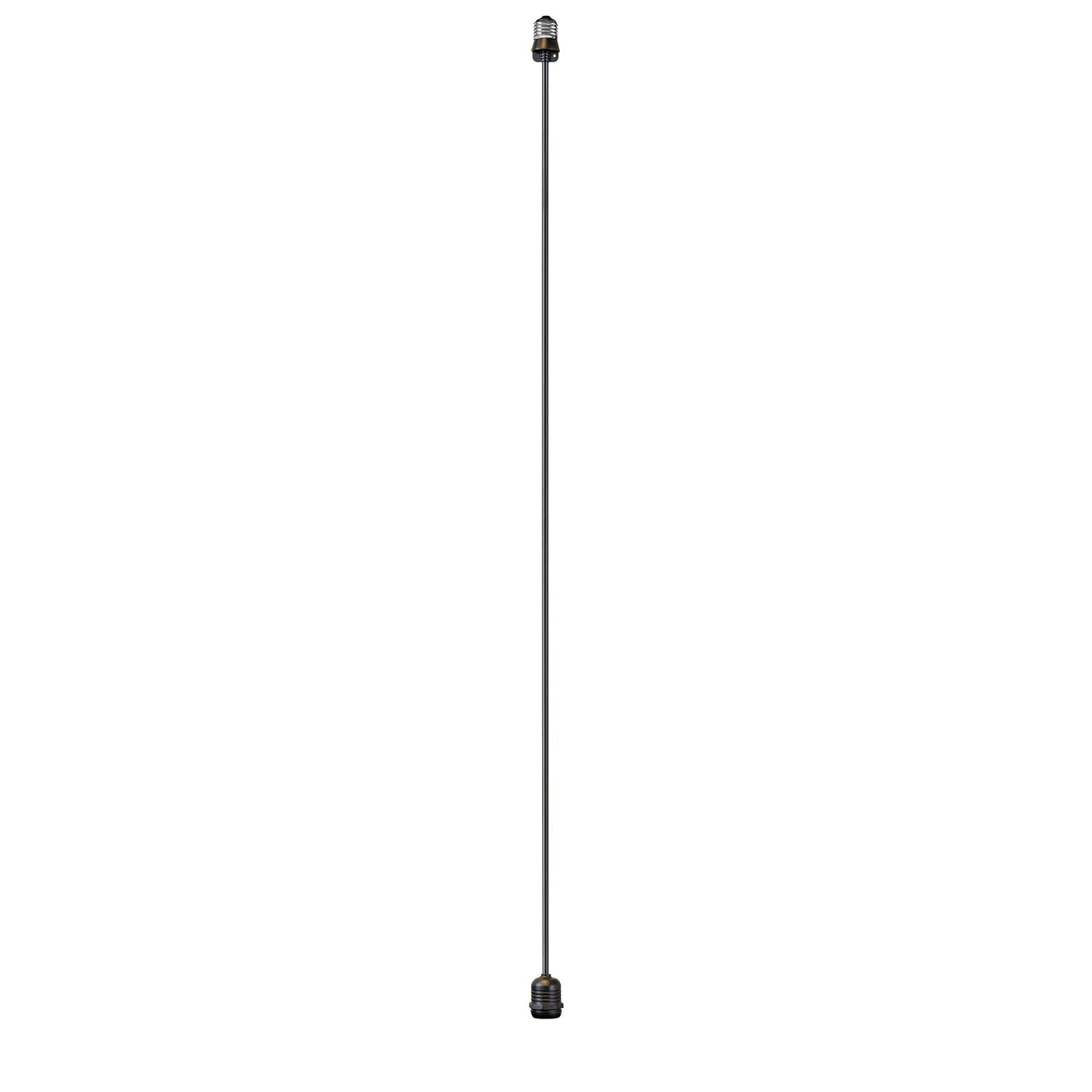 Novelty Lights E26 Medium Base 36 Inch Light Socket Extension Drop Cord | Commercial Grade For Outdoor String Lights, UV & Weather Resistant, Max 11 Watts, Black, Heavy Duty S14 Bulb Extender