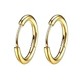 Pendientes de plata esterlina 1 par Mujer / Hombre Acero inoxidable Pequeños aros Pendiente Piercing Oreja Cartílago Tragus Simple Círculo delgado Antialérgico Oreja Hebilla aretes for mujer Pendiente
