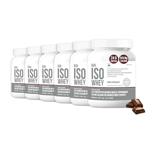 Image of 100% Protein Isolate, Irish Chocolate | 2.7kg, 90 Servings in Pack of 6 | Muscle Strength and Bone Health | 24g Protein, 329 mg Calcium, 5.5g BCAA, Essential Vitamins, Minerals | For All Gender | Athletes, Sports, Fitness Enthusiasts