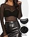 Buauty Black Sheer Tops for Women,2XL