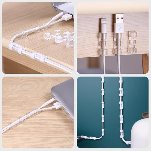Transparent Cable Management Clips Desktop Wire Organizer Cord Hook (Pack of 20) 7 41k9OffEBhL