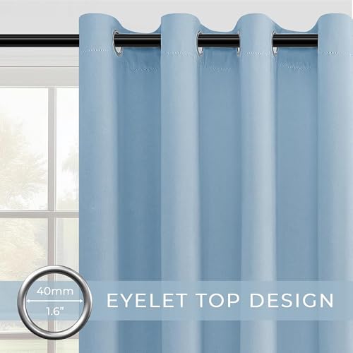 Image of Galaxy Home Decor Premium 100% True Blackout Eyelet Curtain for Long Door 10 Feet| Thermal Insulated Modern Plain Curtain for Living Room & Bedroom|Pack of 1, Sky