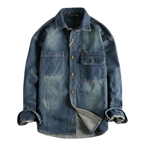 Chemise en jean homme USTZFTBCL ample rigide pour corriger la silhouette