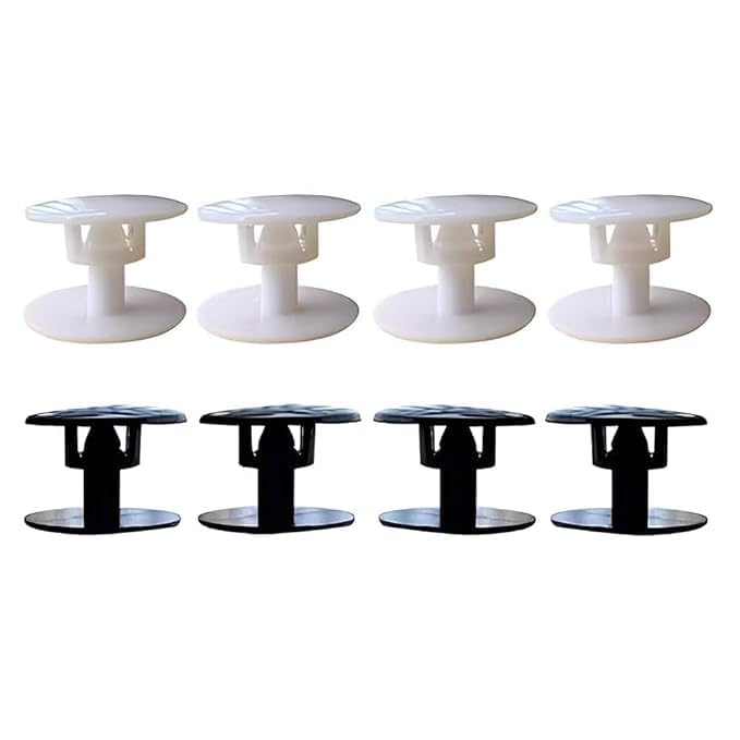 croc shoe rivets, 8 pack replacement clips for plastic strap, 4 white and 4 black