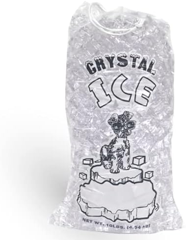 Pinnacle Mercantile Plastic Ice Bags 10 Lb. with Draw String Closure Pack 100