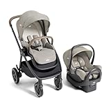 Joie, Kava and Rue Travel System - 3-in-1 Stroller, Lightweight Infant Car Seat & Anti-Rebound Base, All-Wheel Suspension, Reversible Seat (Dove)