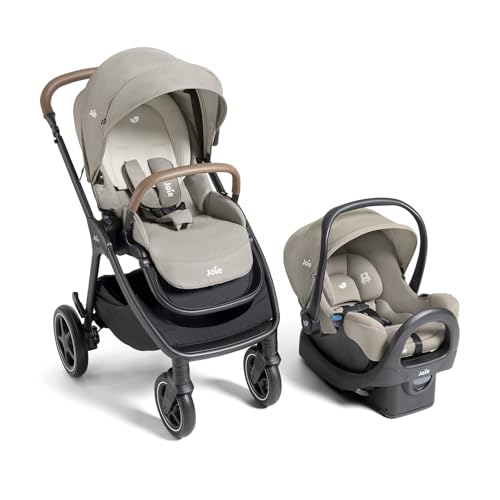Image of Joie, Kava and Rue Travel System - 3-in-1 Stroller, Lightweight Infant Car Seat & Anti-Rebound Base, All-Wheel Suspension, Reversible Seat (Dove)