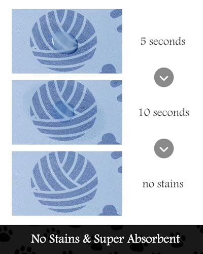 Image of Pet Feeding Mat-Absorbent Dog Mat for Food and Water Bowl-No Stains Quick Dry Water Dispenser Mat-Dog Accessories Pet Supplies-Bowl for Messy Drinkers（Bone,12 inchx19 inch