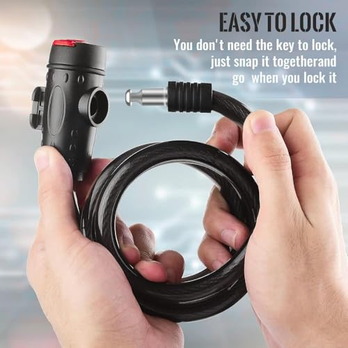Image of Cycle Lock for Bicycle with Key - Advanced Locks for Bike Riders with Bracket,Advanced Heavy Duty Bicycle Locks | Anti Theft Lock Thickness 12 mm x 3.11 Feet (Cycle Lock)