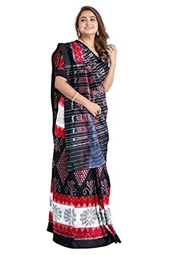 Image of Odisha Sambalpuri Handloom Ikat Women's Cotton Saree, Odisha Handloom Handmade Pure Cotton Khandua Saree, Ikkat Orissa Traditional Handloom Saree Without Blouse