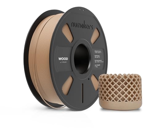 Image of NUMAKERS PLAWOOD Finish 3D Printer Filament, 1.75mm, Dimensional Accuracy + /- 0.03 mm, 1 kg Spool (2.2 lbs), Compatible with Most FDM Printers (PLA Wood)