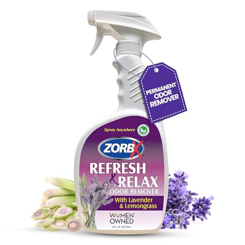 Image of ZORBX Lavender & Lemongrass Spray, 24 Oz - All-Purpose Deodorizer, Refreshes Fabric, Removes Strong Odors, Perfect for Home, Car, Gym, Laundry
