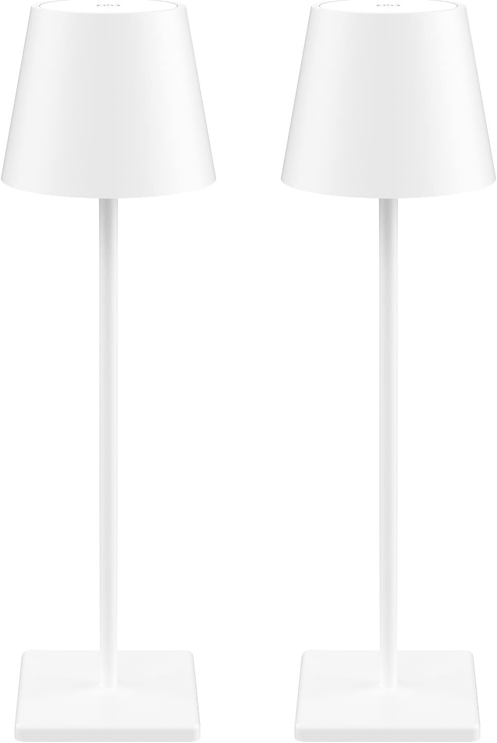 Howskys 2 Pack White Cordless Table Lamp,5500mAh Battery Powered Table