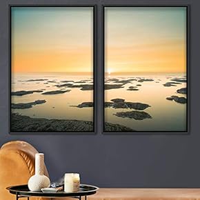 signwin 2 Piece Framed Canvas Wall Art Sunset...
