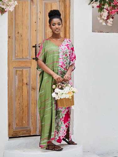 Image of Kaftan Dresses for Women Plus Size Bathing Suit Cover up Caftan Maxi Beach Dresses
